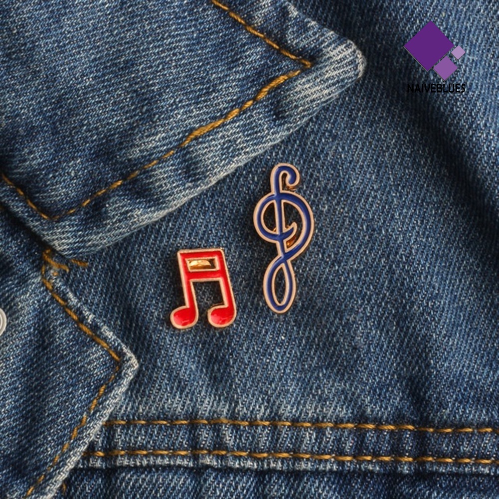 1pc Bros Pin Enamel Bentuk Kartun Note Musik Untuk Unisex