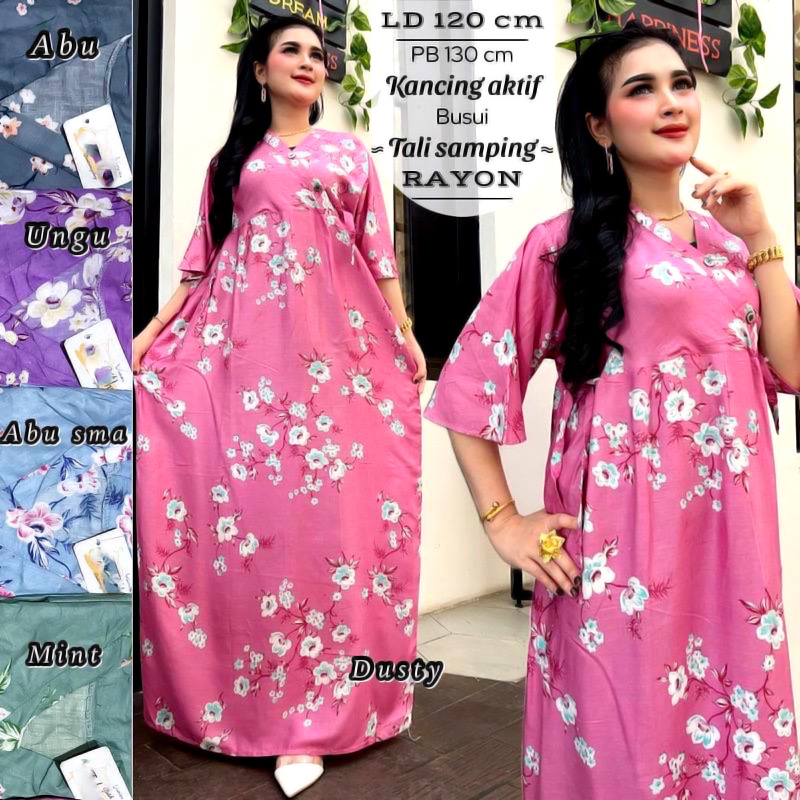 BATIK WANITA KEKINIAN DASTER DRESS RAYON VANESSA KIMONO DIFARINA SULTAN MIRNA ADEL JUMBO PANJANG SEMATA KAKI BUMIL BUSUI MURAH ADEM-KIMONO PJ SAKURA