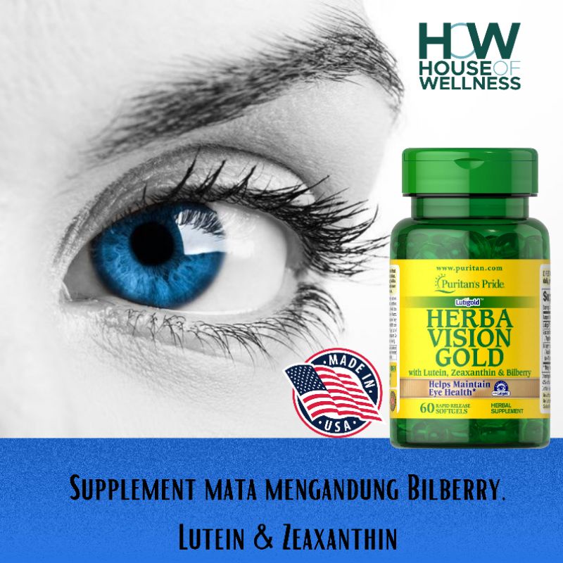 Suplemen mata Puritan Herba Vision Gold isi 60 soft gel