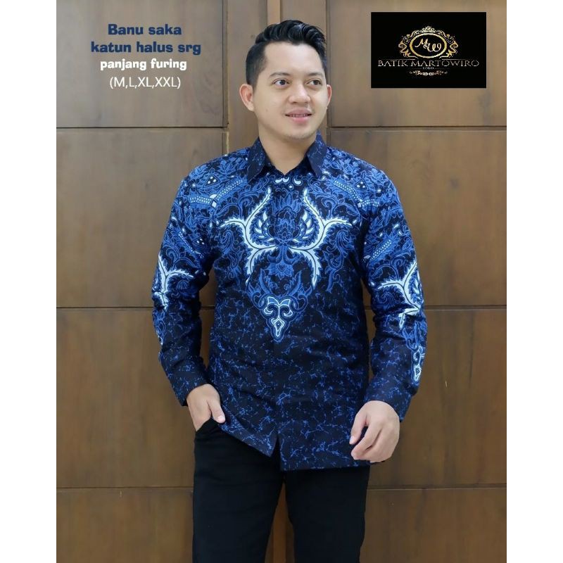 TERBARU! Kemeja Batik Pria Lengan Panjang Batik Lapis Furing BANU SAKA PANJANG