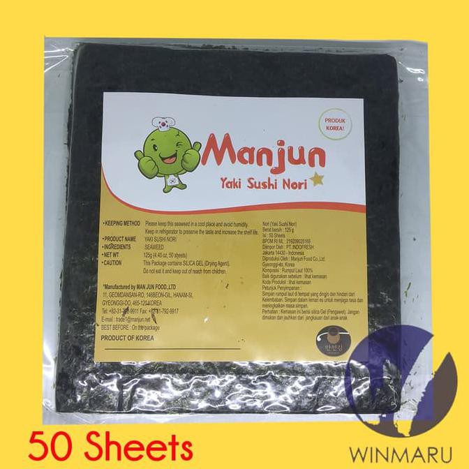 

promo murah Sushi Nori Manjun Seaweed Rumput Laut 50 sheets/lembar best seller