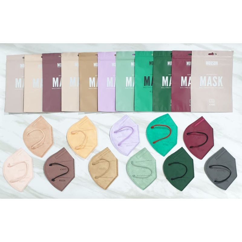 Masker KN 95 isi 10 Mouson / Masker KN95 mouson / KN95 Warna peach / KN 95 Mouson matcha / farashop