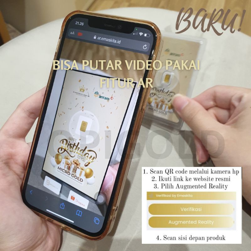 LM Micro Gold ANTAM Hartadinata Logam Mulia 0.1 gram GIFT Series EmasKITA Emas Kita