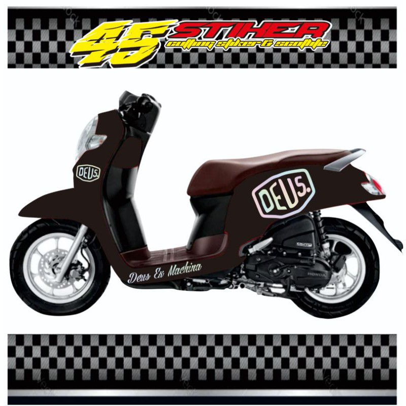 sticker cutting Honda Scoopy DEUS hologram