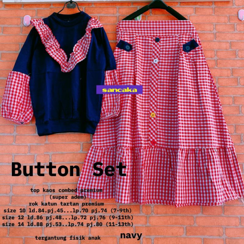 Setelan Anak Button Set Original by Sancaka