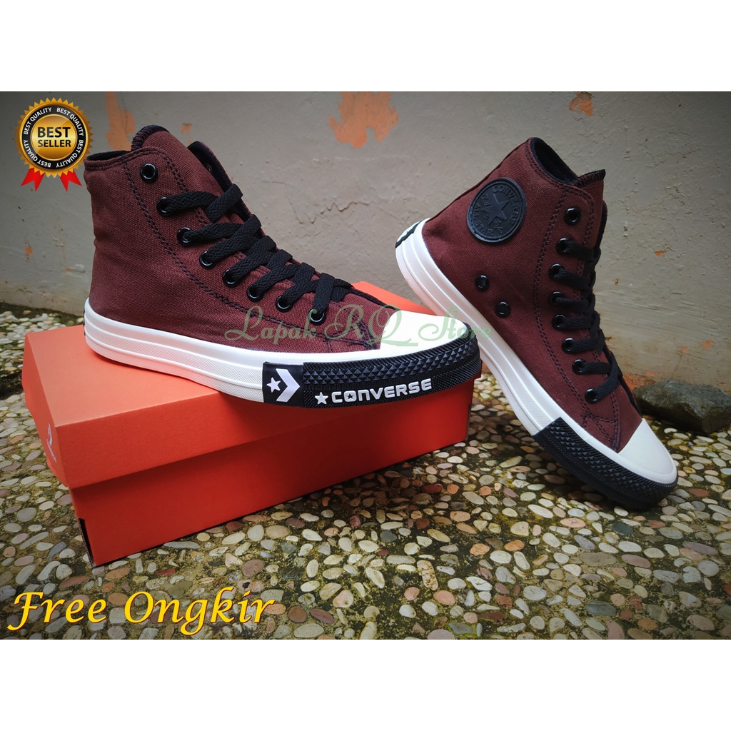 PROMO TERBARU !! Sepatu Converse Hight / Tinggi Brown Chuck Taylor CT Undfeated Premium