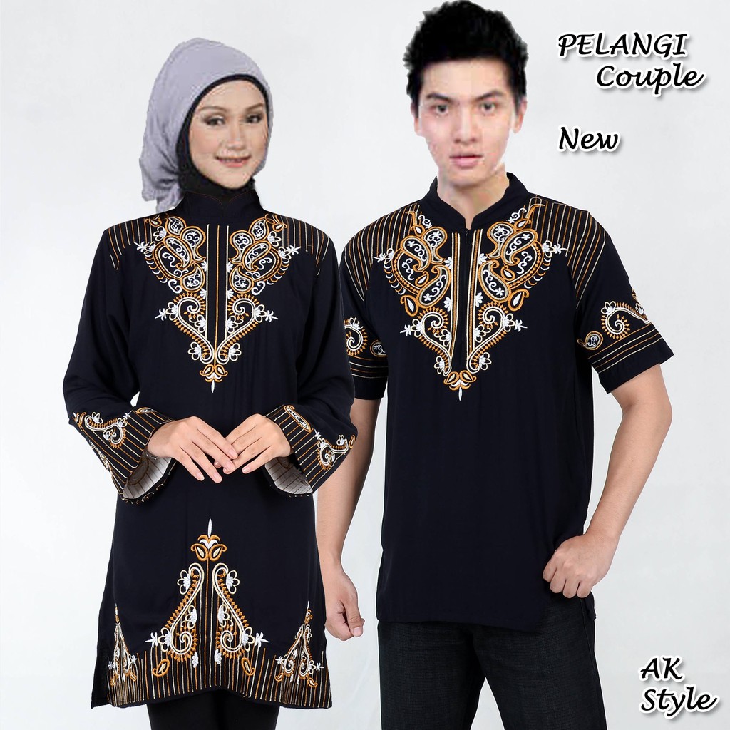 Pelangi couple AK pakaian couple baju muslim warna hitam
