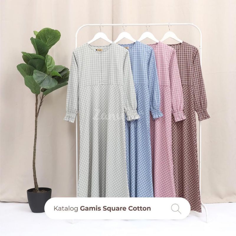 Baju gamis syari perempuan muslimah dewasa Square Cotton ORI by Zanuba hijab