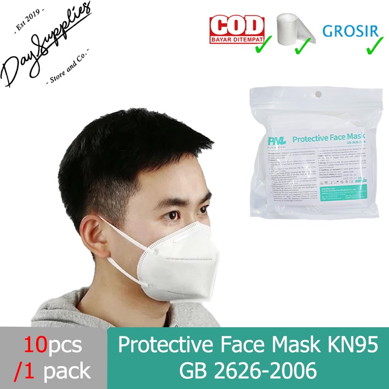 PLUS MEDICAL Masker Medis 4ply GB2626-2006 (KN95) PM x 1 Pack / 10 Lembar - Protective Face Mask