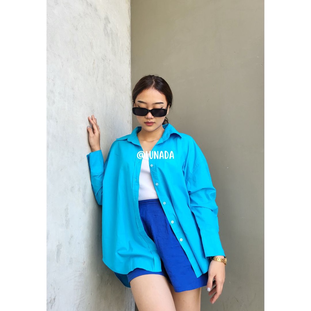 KEMEJA WANITA TANGAN PANJANG KOREAN OVERSIZED STYLE - KEMEJA BASIC COLORFULL - LYLA SHIRT