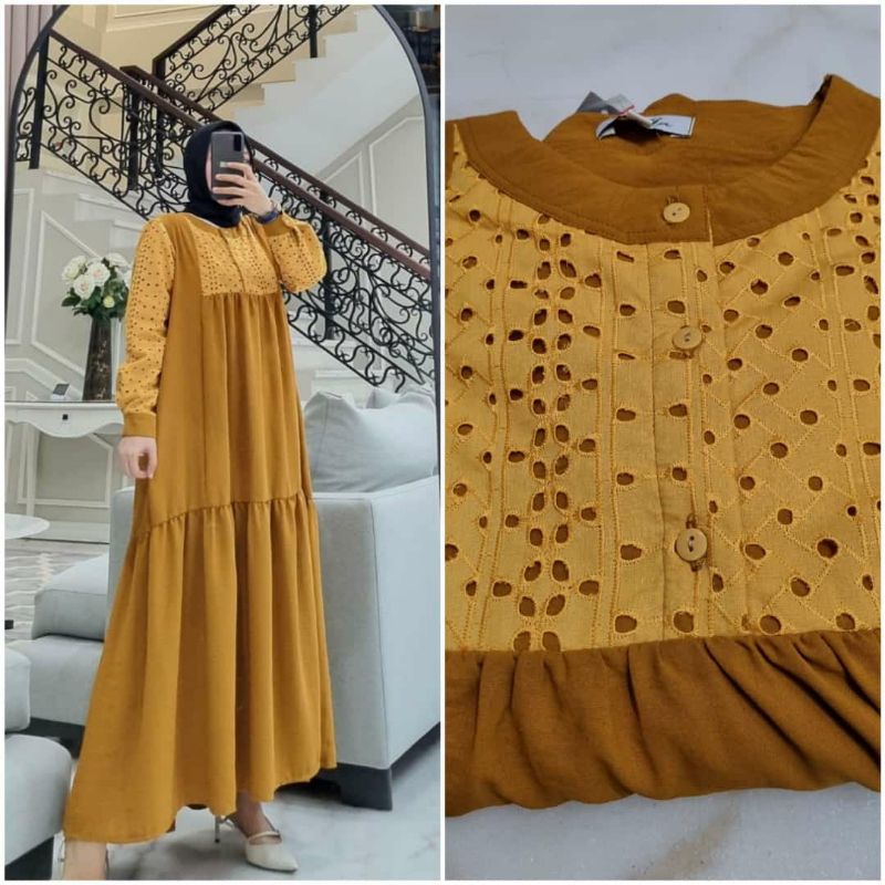 Dress Mix Katun Bordir Edness Kayla