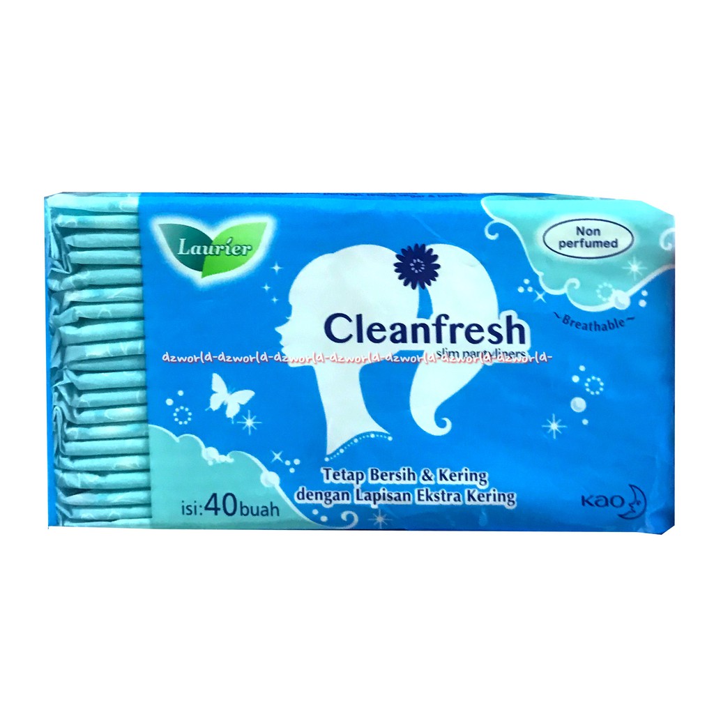 Laurier Pantyliner Cleanfresh Non Parfume Dengan Lapisan Penyerap Ekstra 40 Pcs