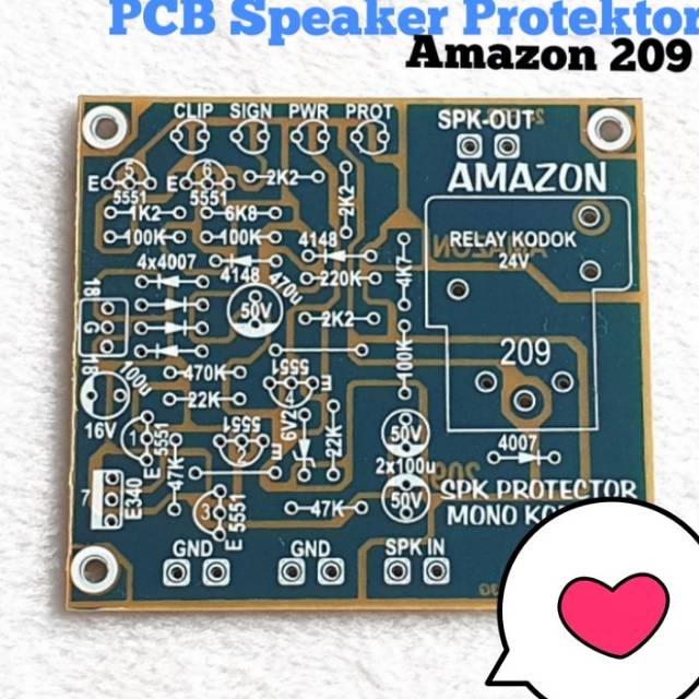 PCB Speaker Protektor Plus Clip Signal Protek Aktif Stereo Power Amplifier Portable Alat Kelistrikan