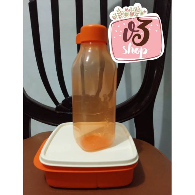 Eco bottle square & lolly tup orange