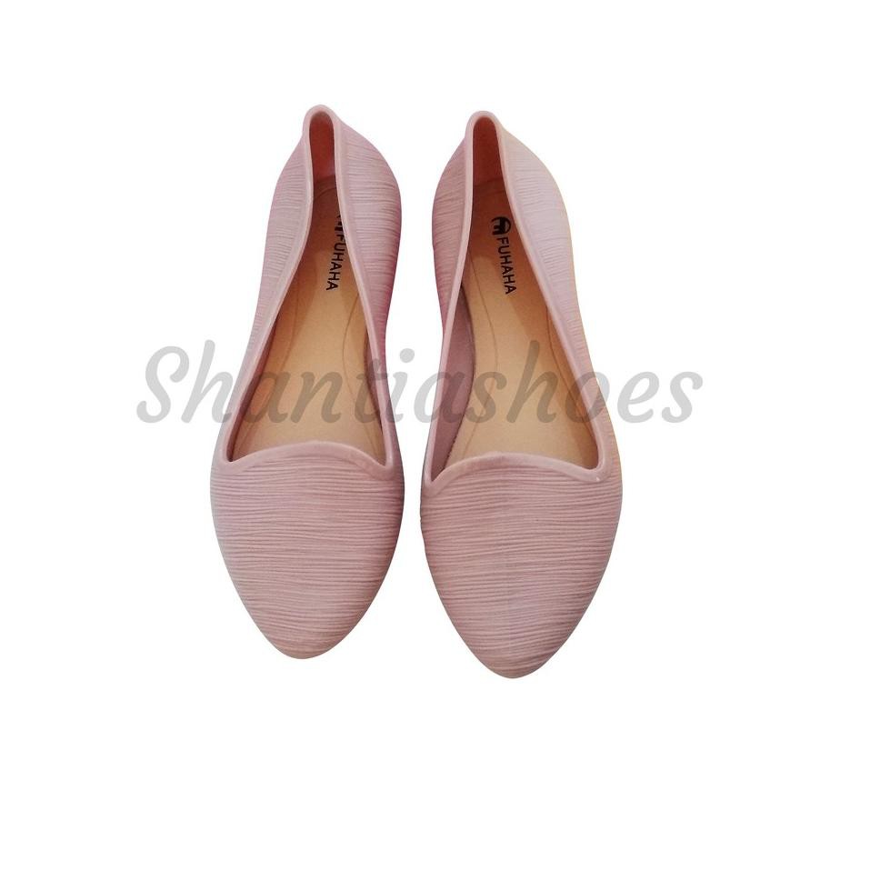 Paling Diminati Sepatu Karet Wanita Ulir Jelly Flat Fuhaha