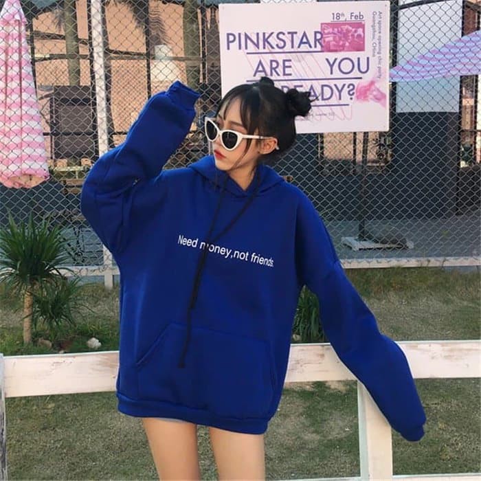 JAKET HOODIE JUMPER NEED MONEY, NOT FRIENDS SIZE M-XXL