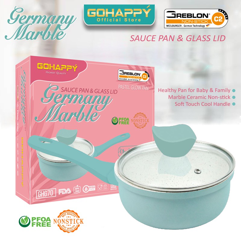 PANCI SAUCE PAN/PANCI SUSU MILK GLOW PAN GOHAPPY Germany Marble pastel pink tosca color GH-G70