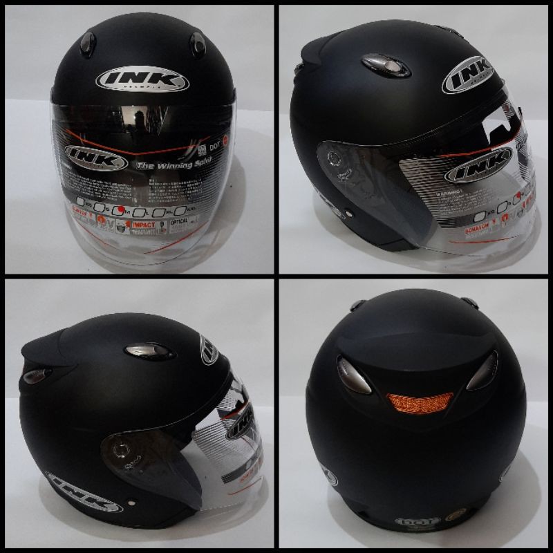 HELM INK CENTRO SOLID HITAM DOP ORYGINAL SNI/DOT