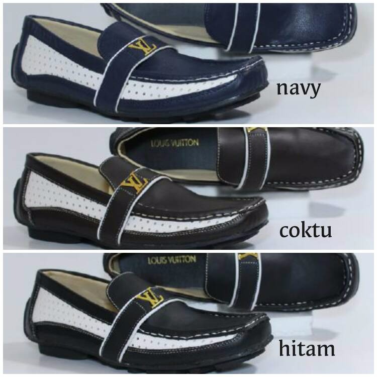 sepatu mocassin pria lv louis vuitton slop formal kerja kantor slip on TERMURAH