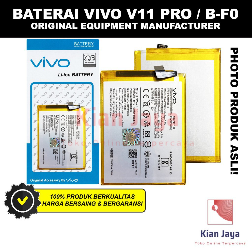 Baterai Vivo V11 Pro / B-F0 Original OEM Batre Batrai Battery Hp BF0 Ori