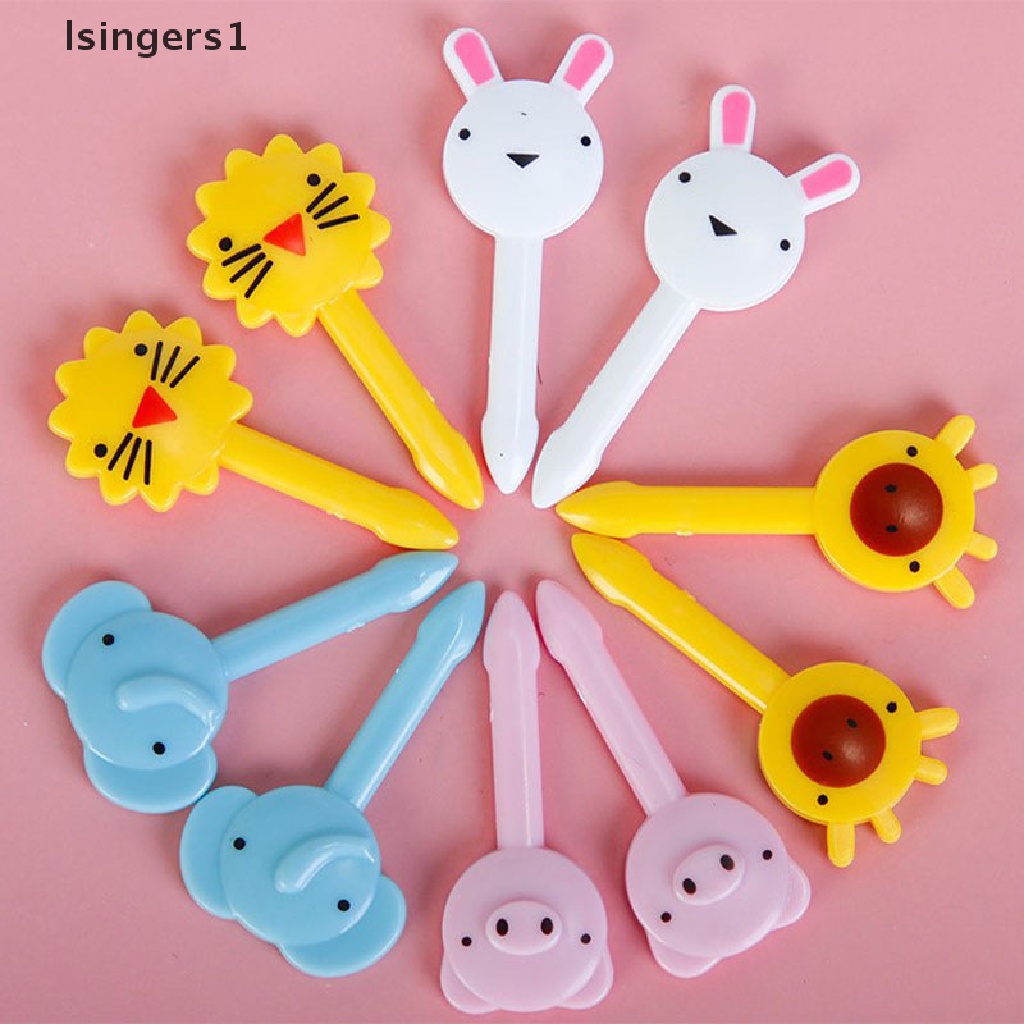 (lsingers1) Garpu Buah / Makanan Mini Motif Kartun Untuk Dekorasi Pesta