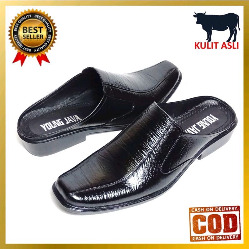 Sepatu sandal slop kulit / Bustong pria kulit asli / Slop kulit sapi asli / Sepatu sandal pria / 100% kukit sapi asli