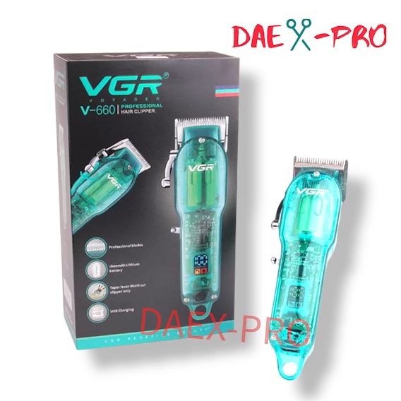 Daexpro VGR V660 CORDLESS / Mesin cukur rambut VGR transparant / hair clipper VGR