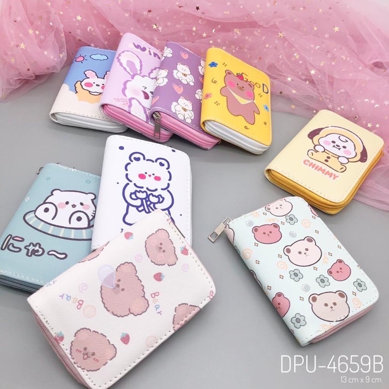 dompet sedang cute bear rabbit kulit import lucu cute dompet zipper random cute wallet kawaii lolita