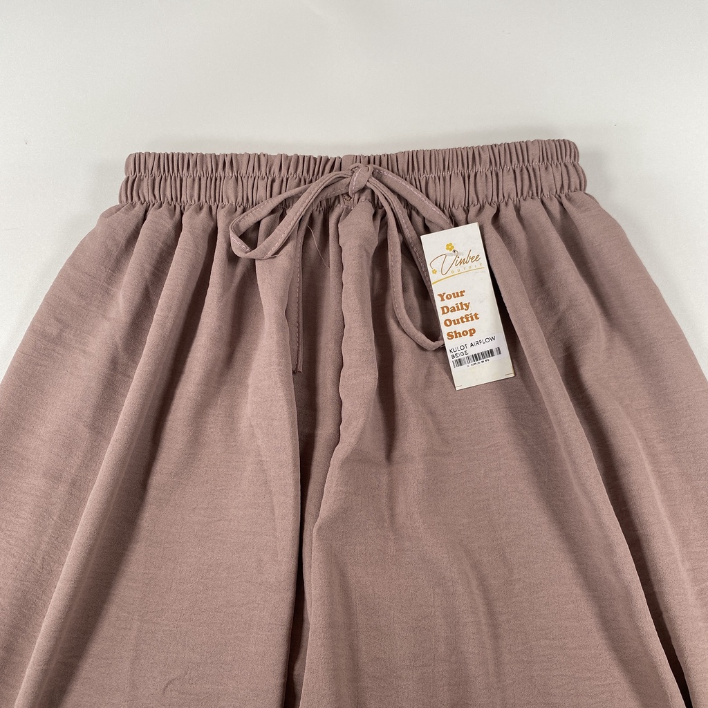 VIOLET HIGHWAIST LOOSE PANTS KULOT CRINCLE AIRFLOW-Beige