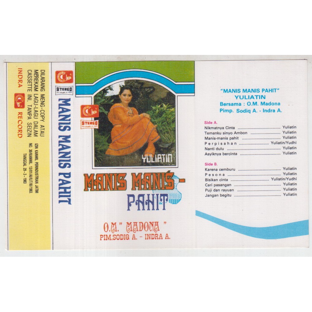COVER SAMPUL KASET YULIATIN - MANIS MANIS PAHIT