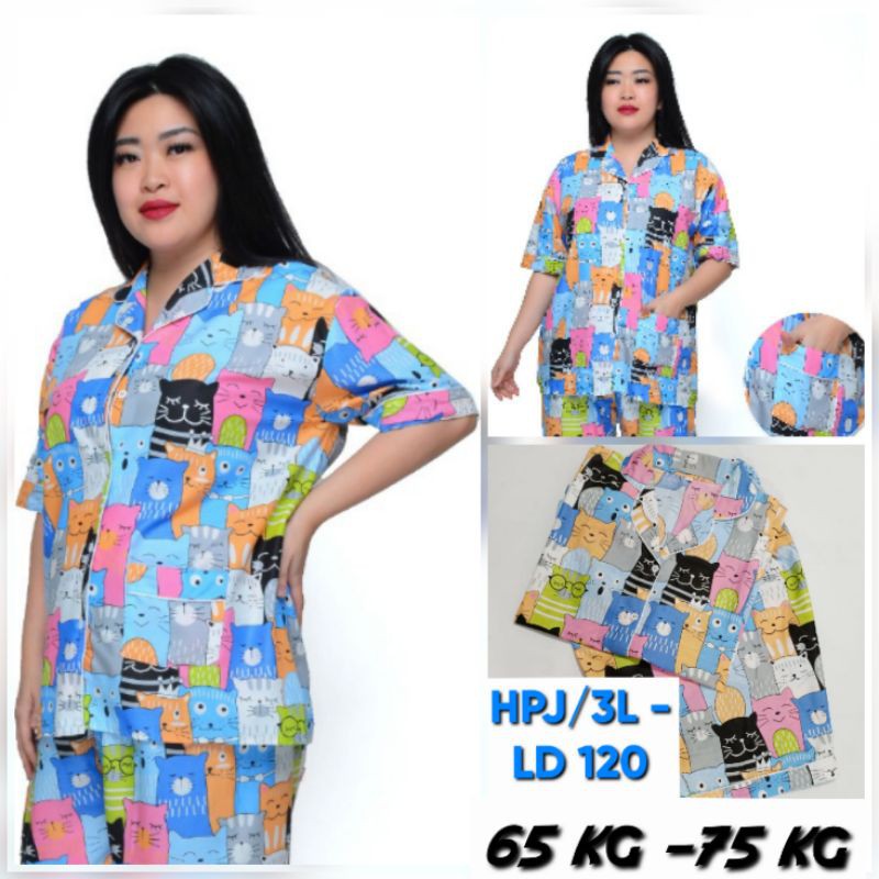 big size jumbo piyama baju tidur LD 120 130  / piama KATUN JEPANG KARAKTER