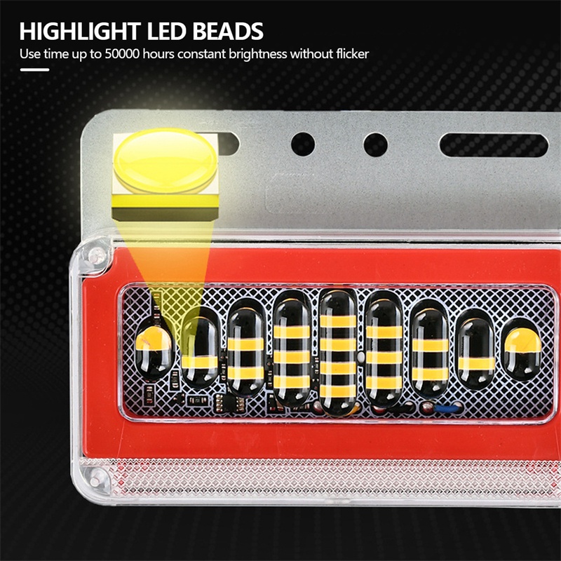 TK 1PC DC 24V 9D LED Side Marker Lights Car Lights Warning Tail Light Auto Trailer Truck Lamps