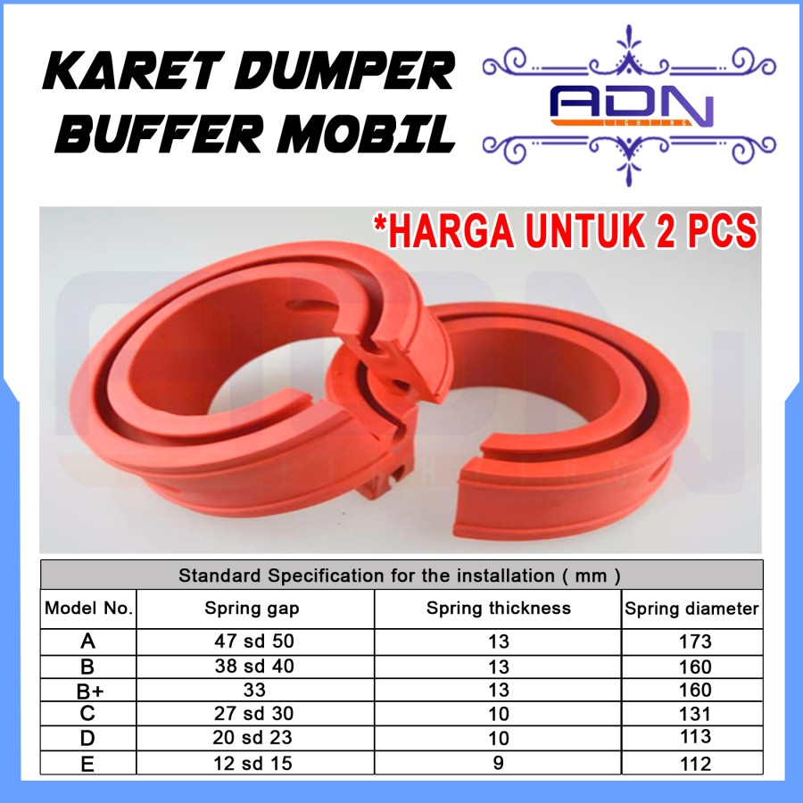 Spring Buffer Damper Stabilizer Peredam Guncangan Mobil Size B+ C D E