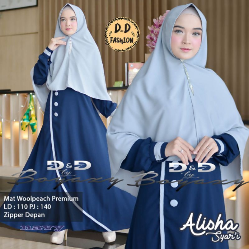 Gamis Syari Terbaru Gamis Alisha Syari Polos Gamis Wolfis LD 110 Panjang 140