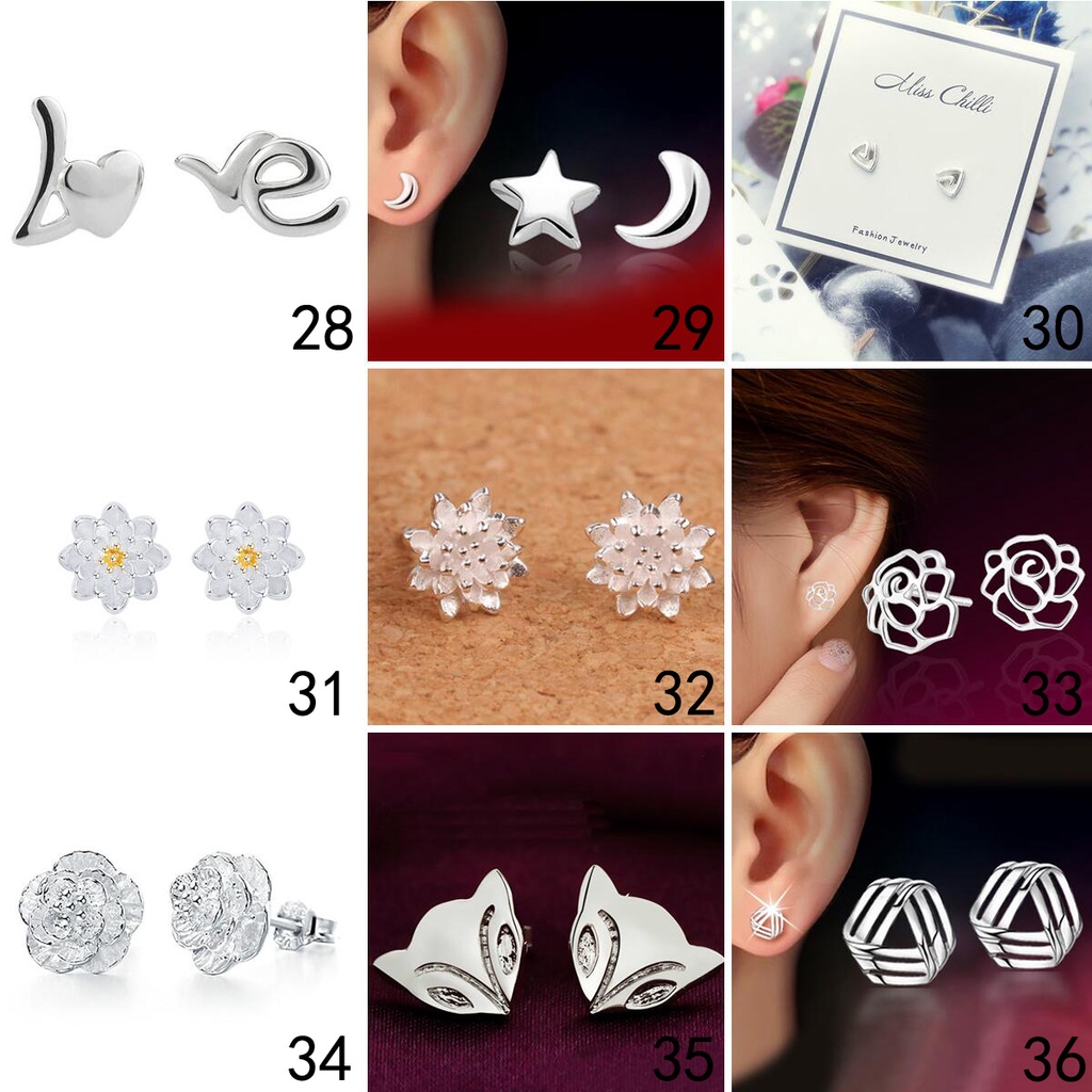 925 anting-anting perak murni, Busana sederhana, Anting-Anting wanita, Perhiasan Fashion Korea, Aksesoris telinga ED001