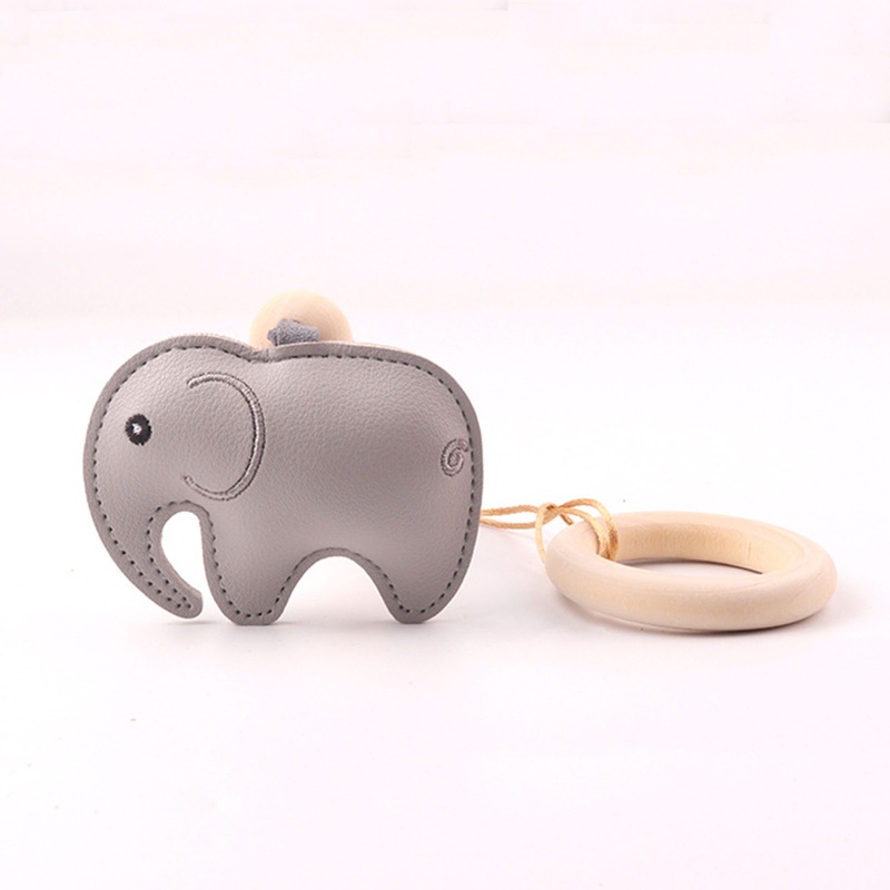 Mary 4pcs / Set Mainan Rattle + Teether + Ring + Manik-Manik Bahan Kayu Untuk Aksesoris Stroller Bayi