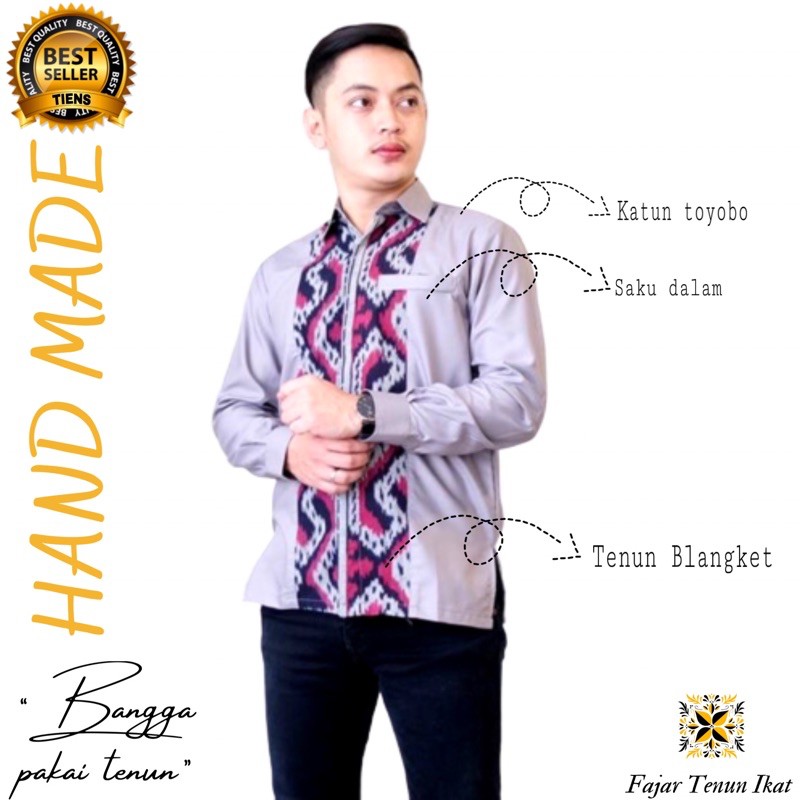 Kemeja Tenun Pria Lengan Panjang Mix Toyobo Shopee Indonesia