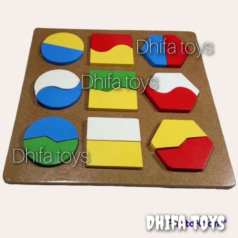 Mainan Edukasi APE TK/PAUD pecahan geometri