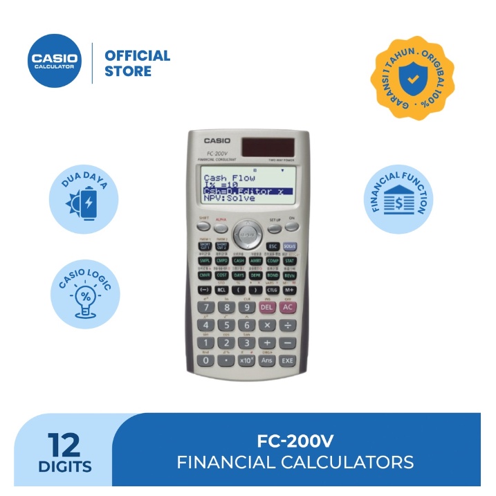 

CASIO FC-200V- Kalkulator Sekolah/Kuliah - Finance/Keuangan