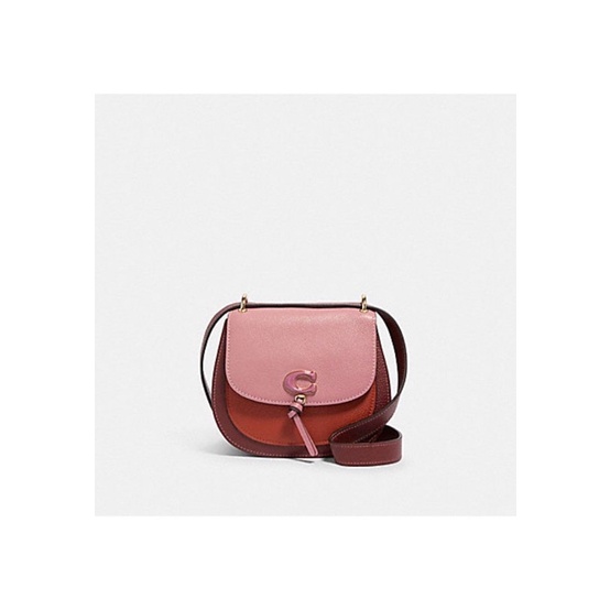 Coach Colorblock Remi Saddle Bag In Rose Multi (C1330)