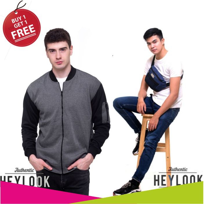 JAKET PRIA BOMBER FLEECE JAKET MOTOR PRIA JAKET DISTRO COWOK HEYLOOK SS189