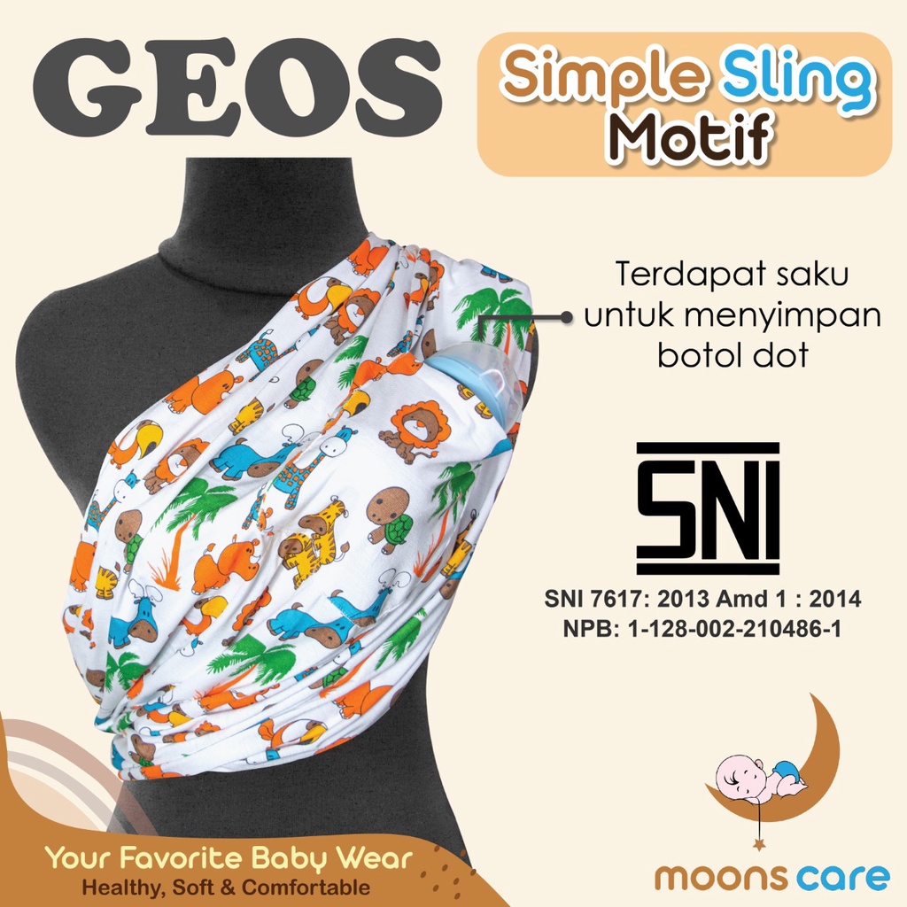 SNI GEOS 1 lapis Motif Gendongan kaos Geos Murah Dita gendongan simpel anti pegal GENDONGAN GEOS