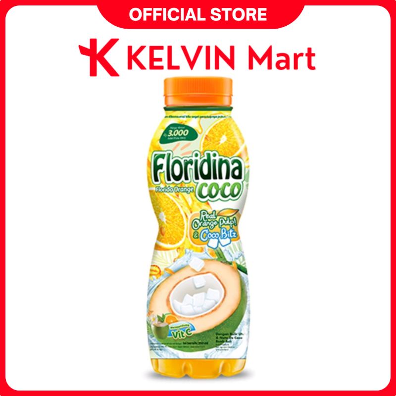 

Floridina Juice Pulp Coco Bit Botol 350mL | KELVIN Mart