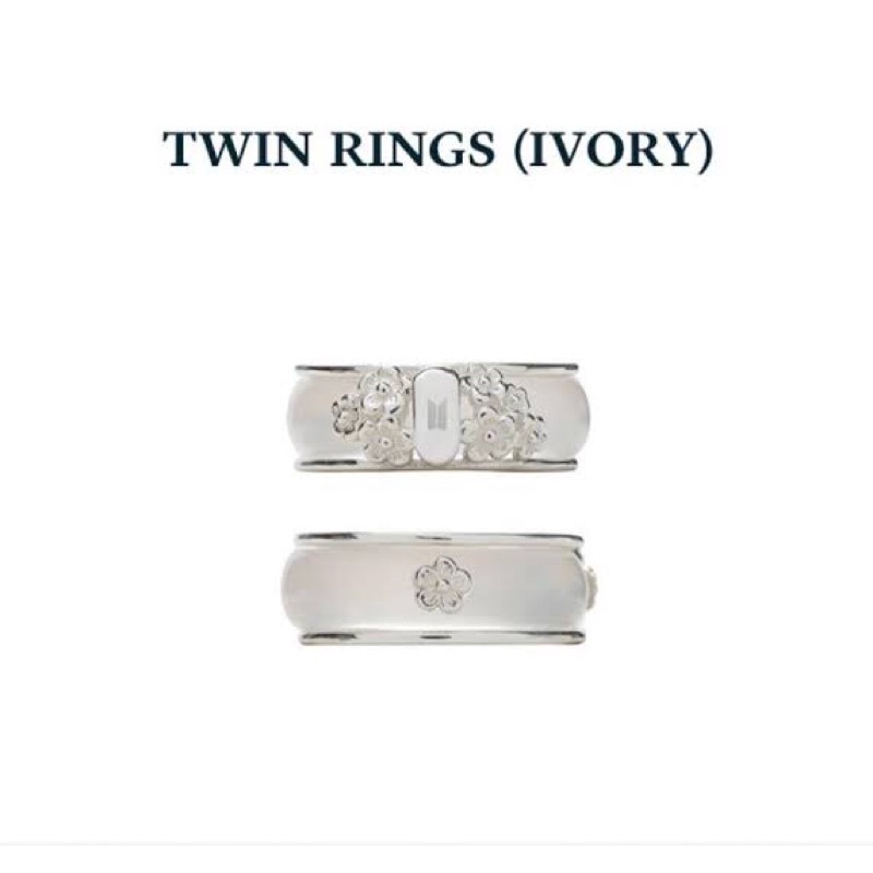 READY STOCK OFFICIAL BTS MERCH DALMAJUNG TWIN RINGS [IVORY]