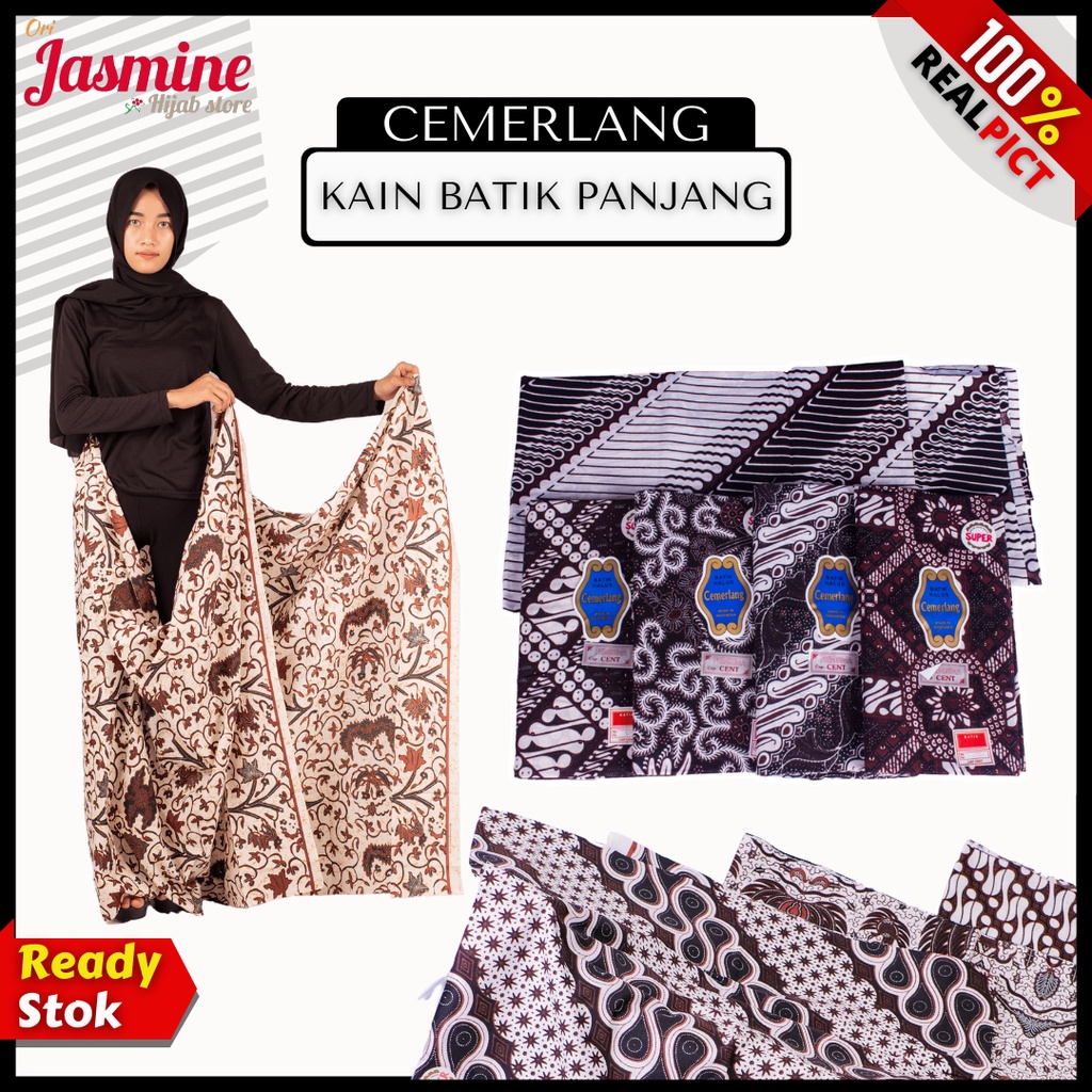 Kain batik meteran katun solo murah premium cemerlang cap cent  jarik melahirkan bahan kebaya halus