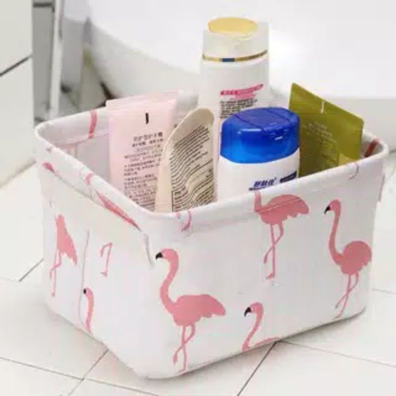 storage lipat keranjang segi tempat penyimpanan basket storage bear flamingo motif