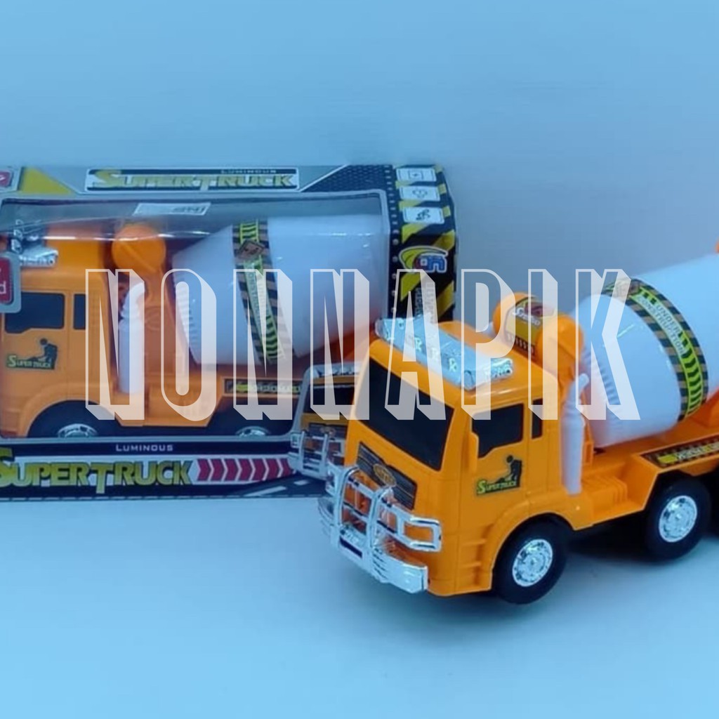 Concrete Mixer Truck Series / Mainan Truk Mobil Semen Mixer - Light Bump N Go Cement Truck (2019-1)