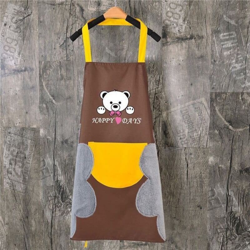 Apron masak celemek premium waterproof + sisi lap tangan