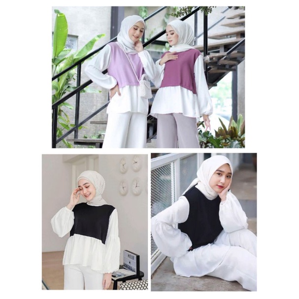 Blouse Wanita Murah Monochrome Blouse Kemeja Wanita Blouse Wanita Kekinian Baju Wanita Kekinian