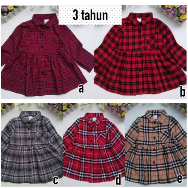 Grosir Dress kemeja flanel anak/ kemeja flanel